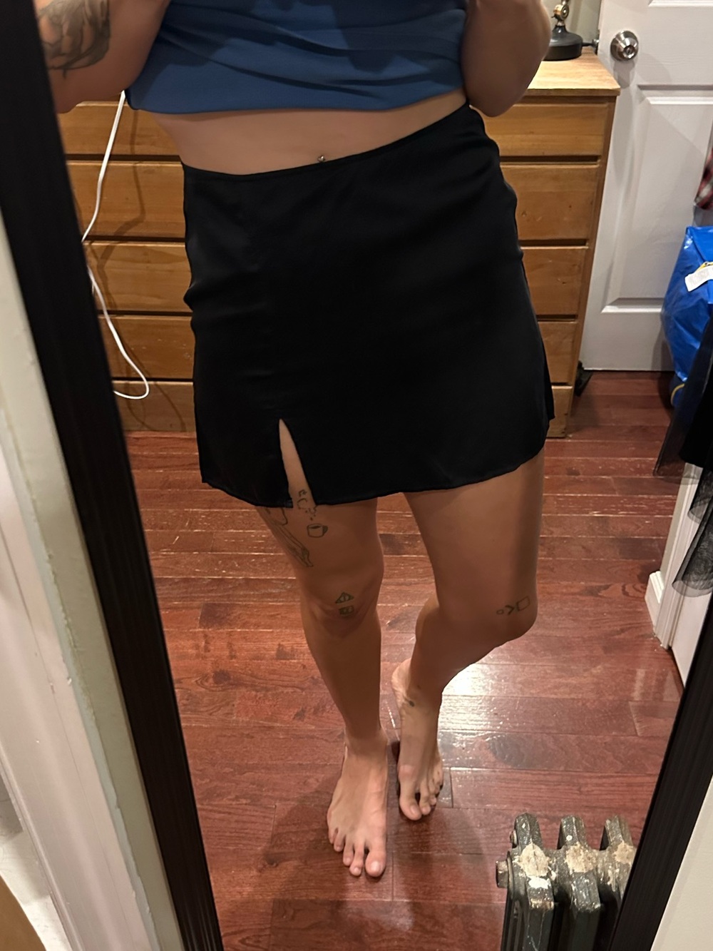 Silk Reformation Mini Skirt with Side Slit